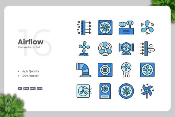 Airflow Color Icons: Graphics for Modern Design