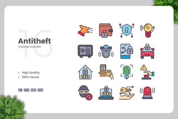 Antitheft Color Icons for Handmade Graphics