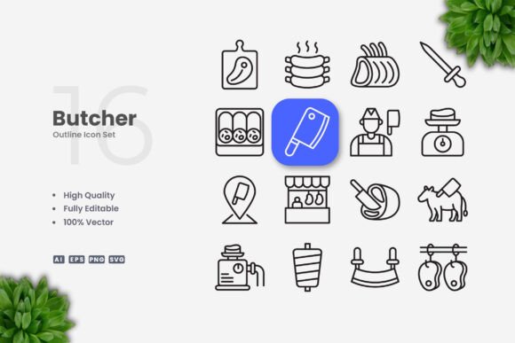 Butcher Icons: Clean Graphics for Modern Brands
