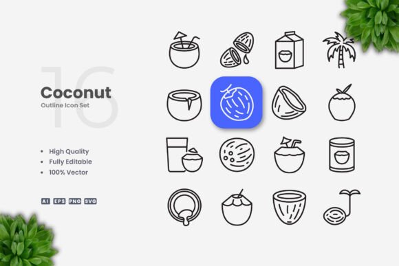 Coconut Icons: Clean Graphics for Digital Shops