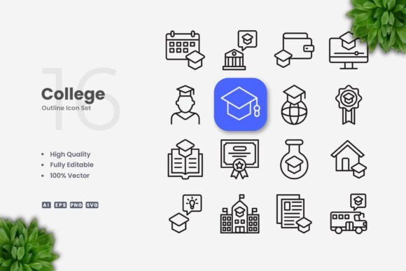 College Icons: Clean Graphics for Modern Blogs
