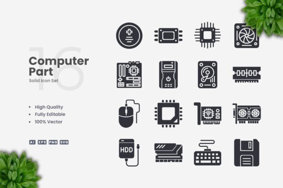 Computer Parts Solid Icons