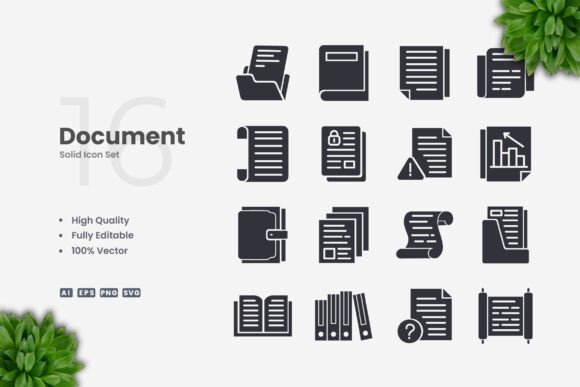 Document Solid Icons: Graphics and Icons for Clean Design