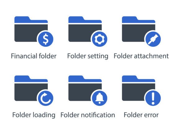 Folders Icon Set 2: A Designer's Take on Modern Embroidery