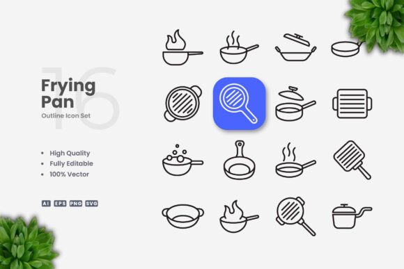 Frying Pan Icons: Graphics for Creative Projects