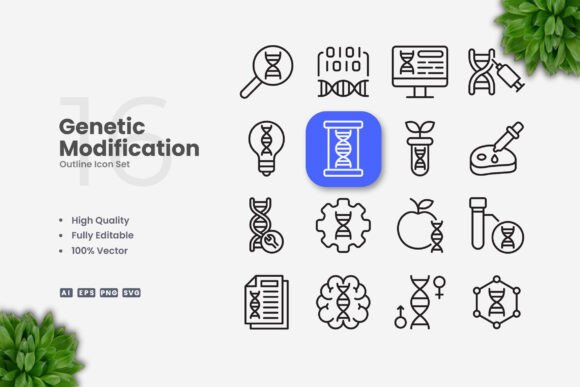 Genetic Modification Icons: Graphics and Icons for Modern Design