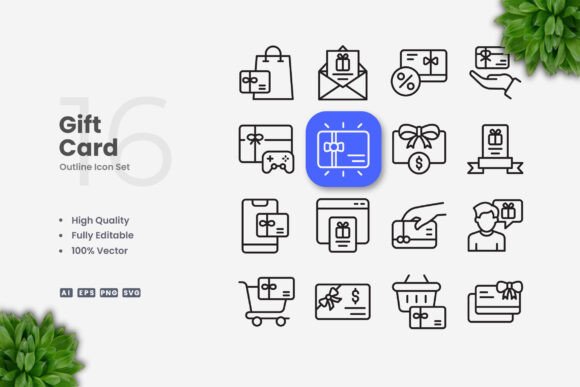 Gift Card Icons for Creative Crafts