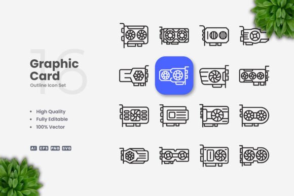 Graphic Card Icons for Modern Design