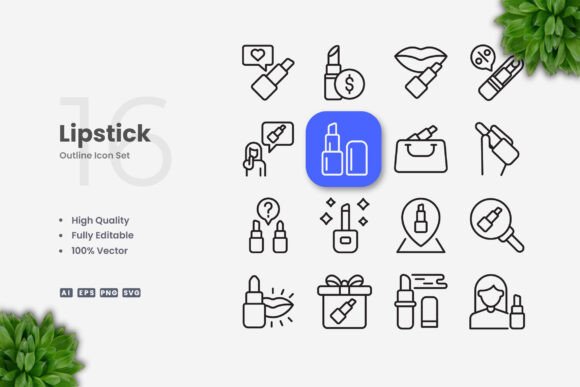 Lipstick Icons: Graphics and Icons for Modern Design