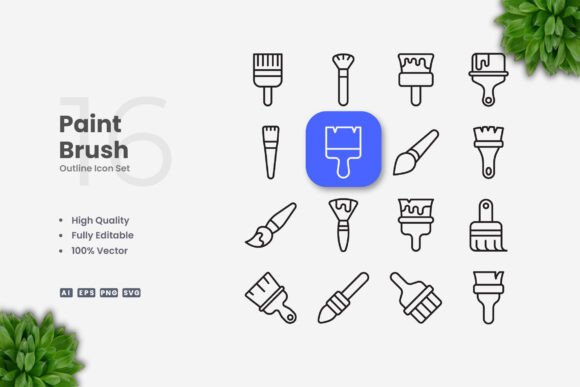 Paint Brush Icons: Graphics for Creative Marketing