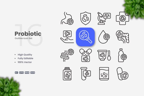 Probiotic Icons: Graphics and Icons for Modern Design