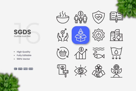 SDGS Icons: Graphics and Icons for Modern Design
