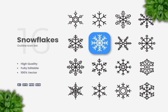 Snowflakes Icons: Graphics for Elegant Branding